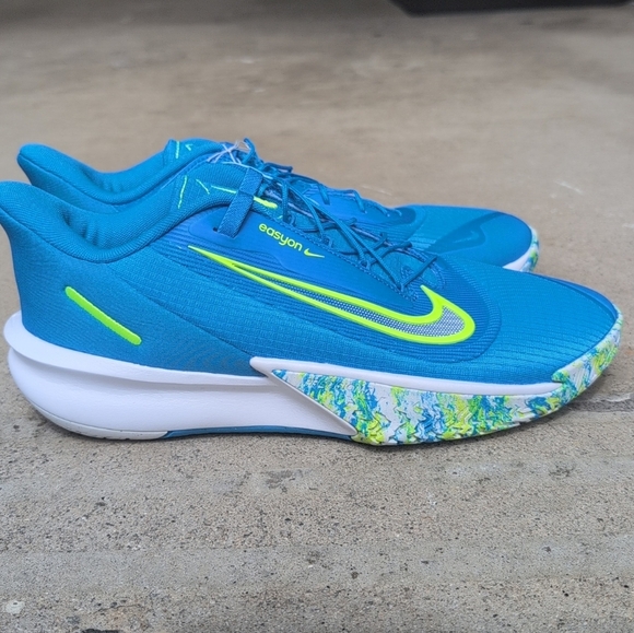 Nike Precision VII Easyon Blue and Neon Green Athletic Shoes Size 9 - Picture 1 of 4